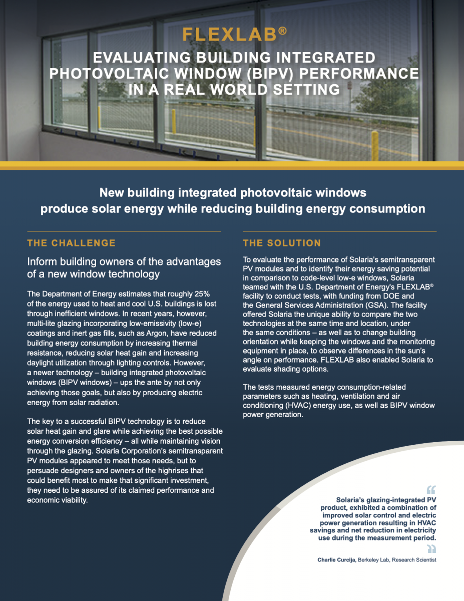 Case Study: Evaluating Building Integrated Photovotaic Window Performance